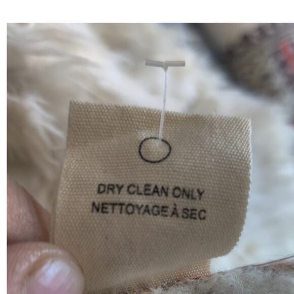 Billabong White Aztec Southwestern Faux Shearling Coat SZ S Indie Hipster Jacket - Picture 11 of 11